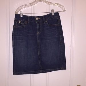 Denim low waist stretch pencil skirt